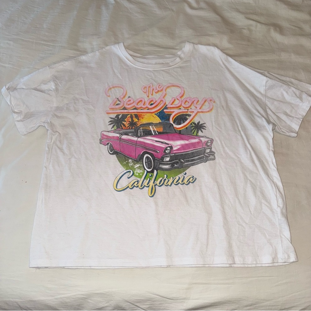 The Beach Boys White and Pink Short Sleeve Tees